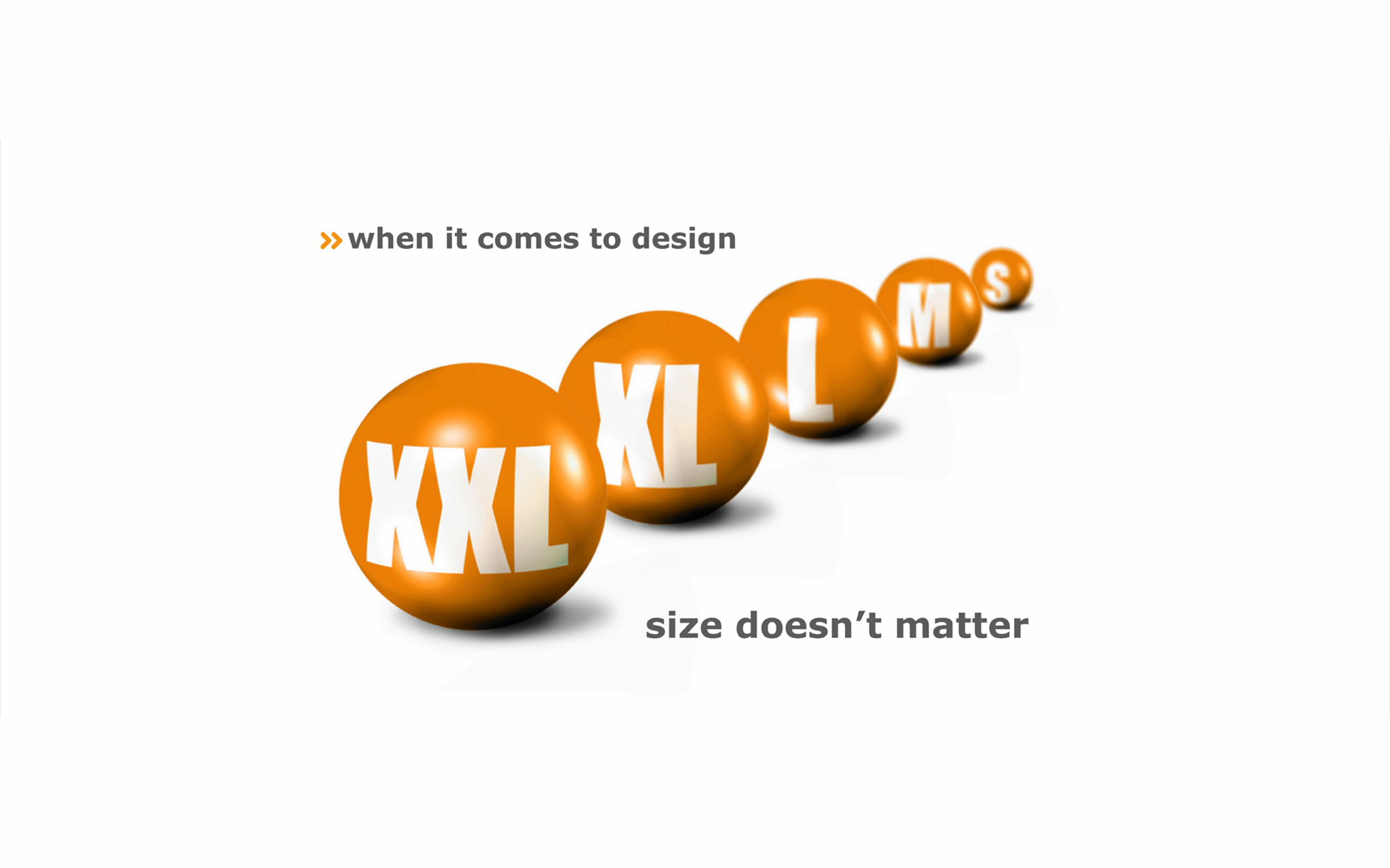 Graphic that says "size does not matter"